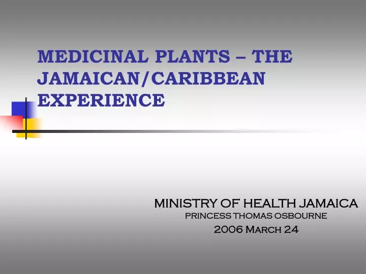 medicinal plants the jamaican caribbean experience n.