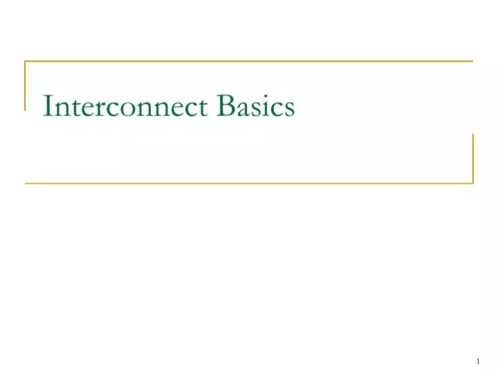 interconnect basics n.