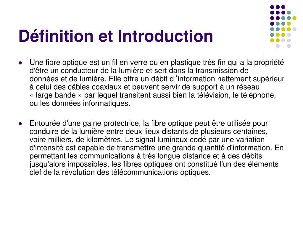 PPT - La fibre optique PowerPoint Presentation, free download - ID:6067976