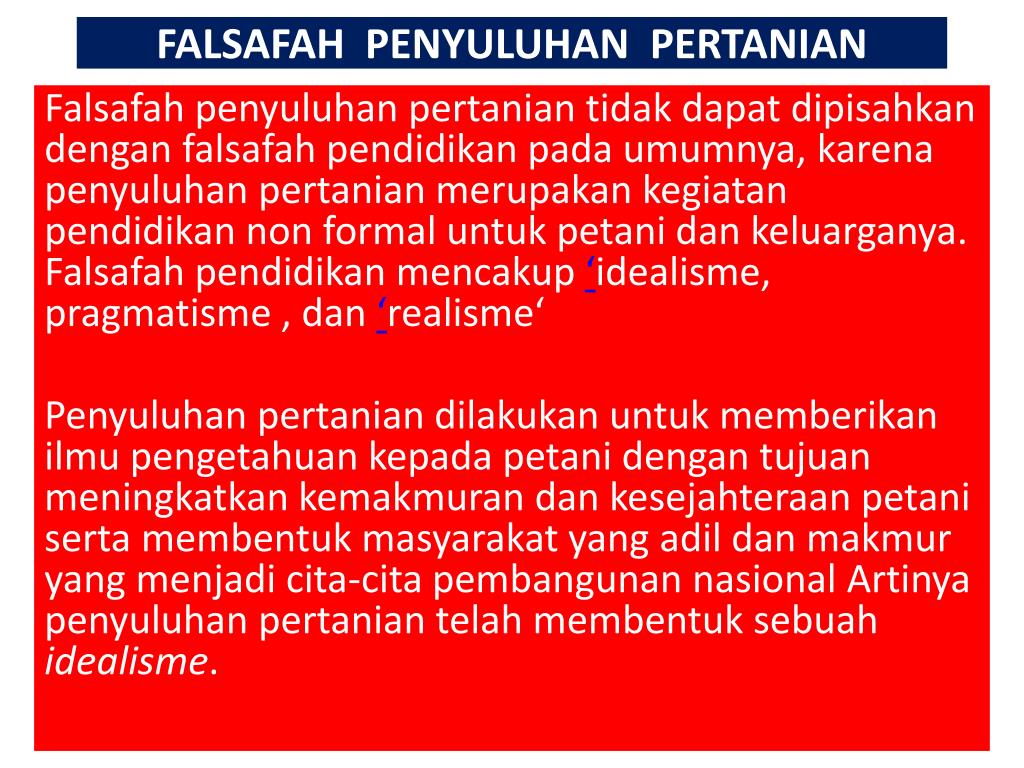 falsafah penyuluhan pertanian falsafah penyuluhan pertanian