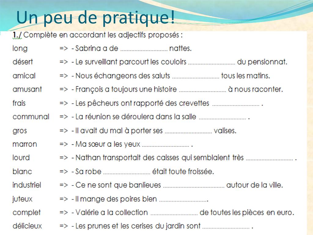 PPT - Les adjectifs PowerPoint Presentation, free download - ID:6068223