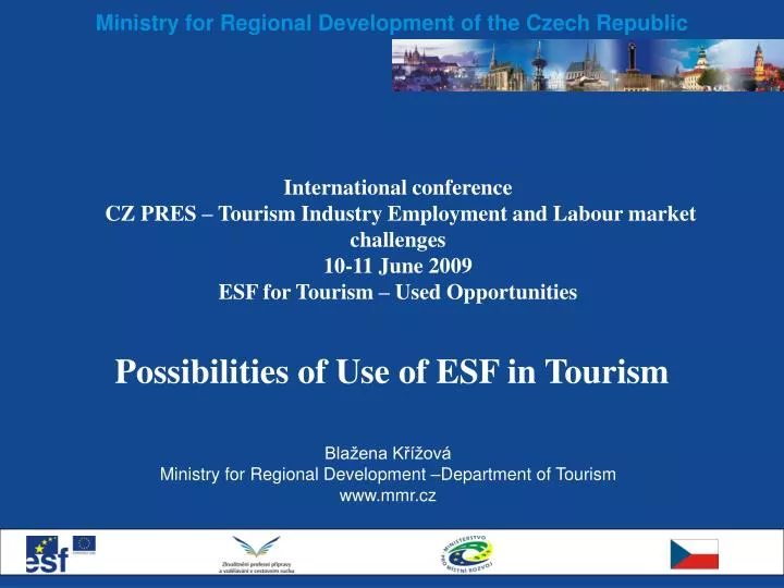 possibilities of use of esf in tourism n.
