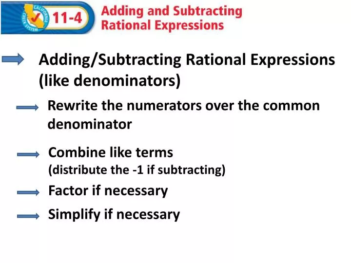 adding subtracting rational expressions like