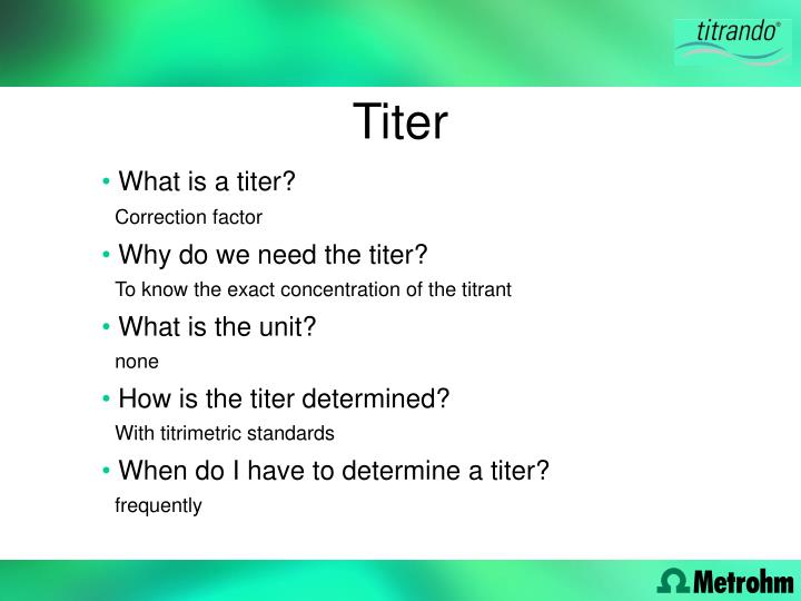 what is a titer what is a titer