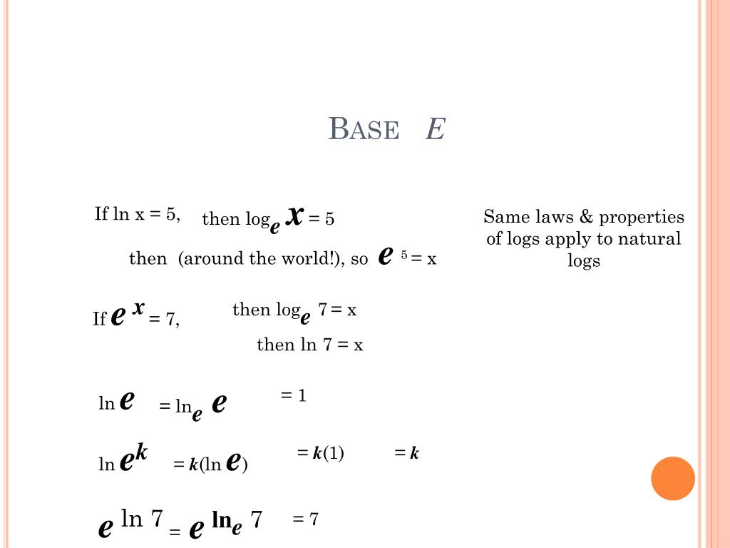 PPT 10 8 The Natural Log Function PowerPoint Presentation Free 