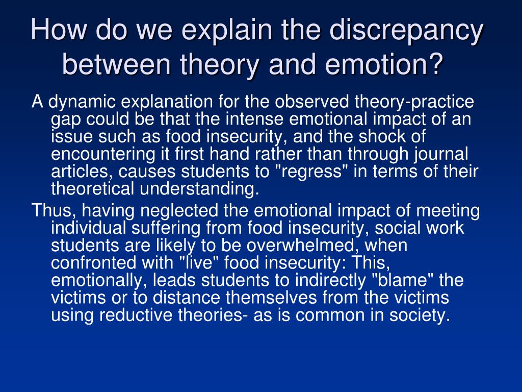 Explaining Discrepancies PPT - Promoting Food Security Rights: A Community Intervention and ...