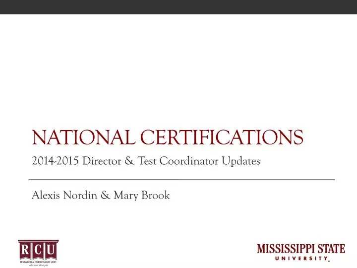 national certifications n.