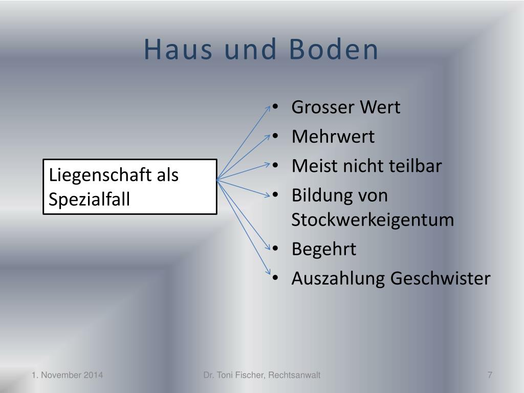 Ppt Steuern Und Erbrecht Bei Liegenschaften Und Wohneigentum