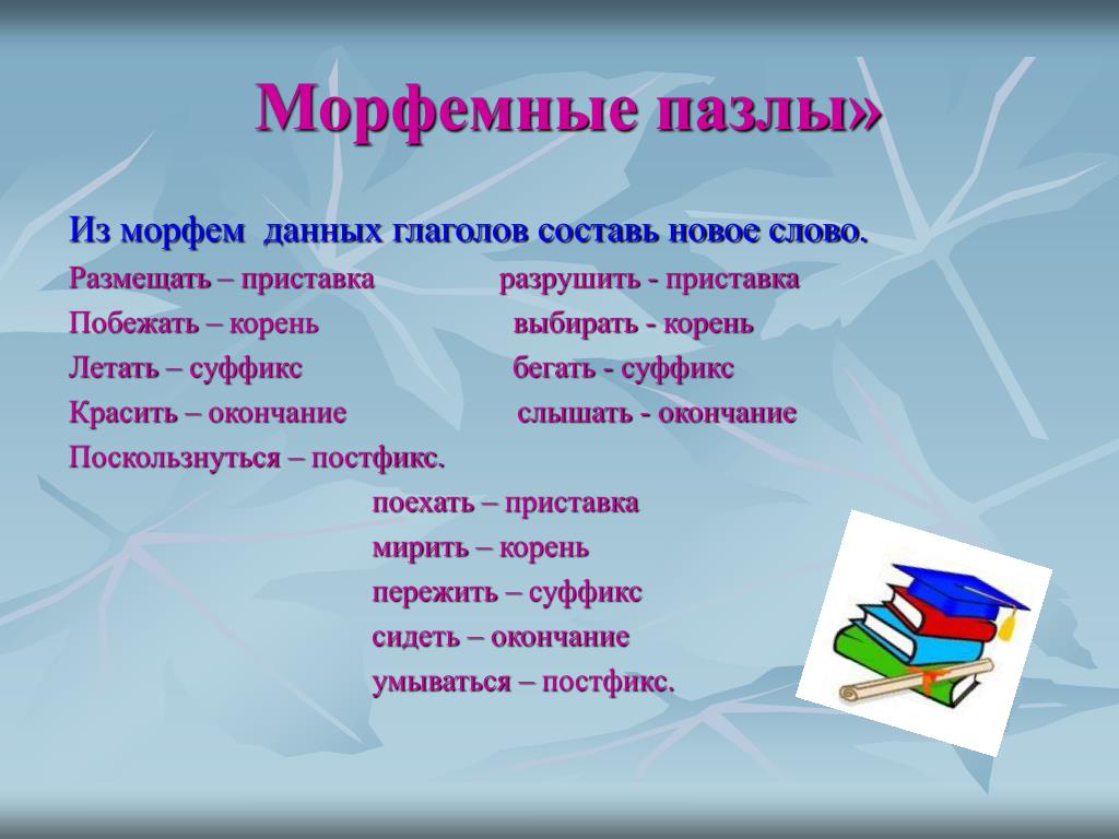 Красив окончание. Бежать суффикс. Пробежала суффикс. Побежит суффикс. Летать суффикс.