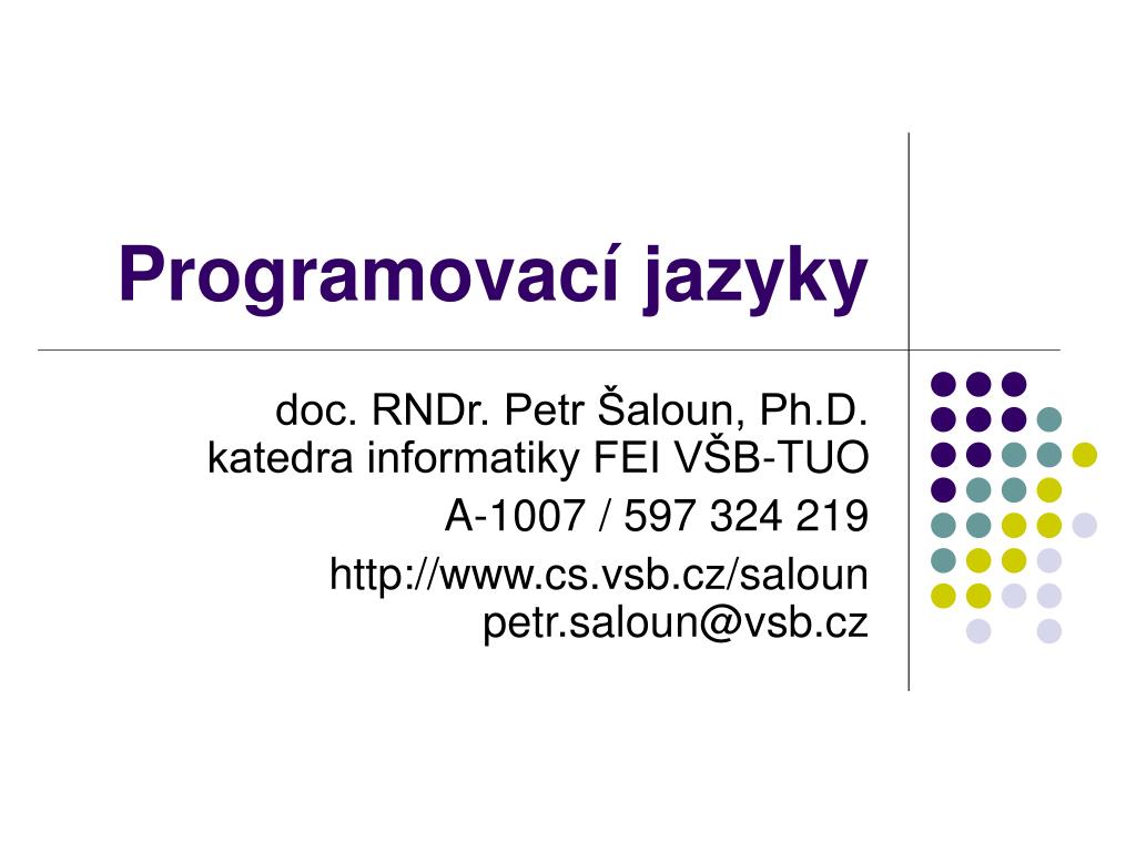PPT - Programovac í jazyk y PowerPoint Presentation, free download - ID ...