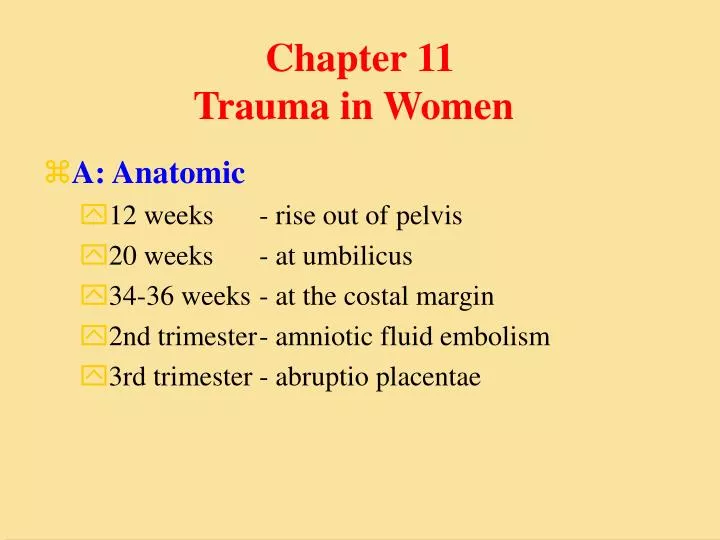 chapter 11 trauma in women n.