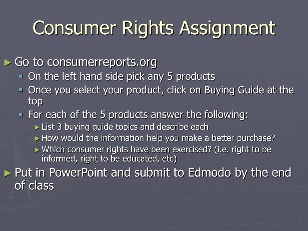 assignment of consumer rights