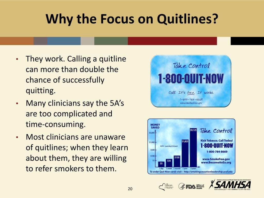 Quit Lines PPT - Behavioral Health is Essential To Health, Prevention Works ...