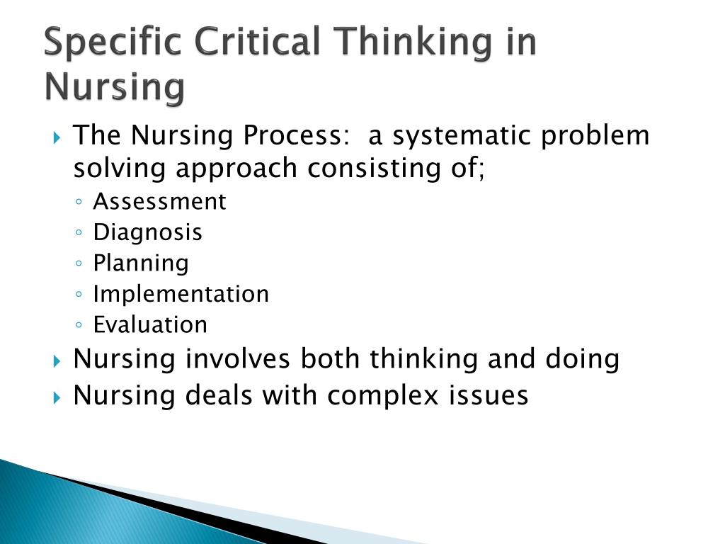 what are the critical thinking skills in nursing