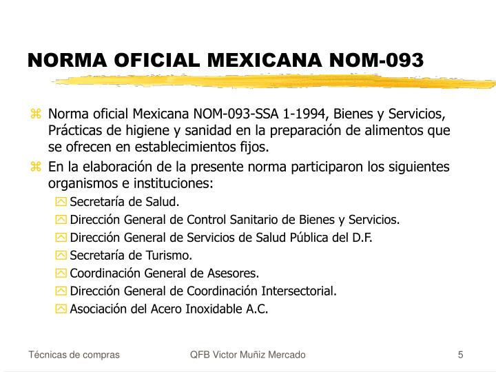 norma oficial mexicana 093