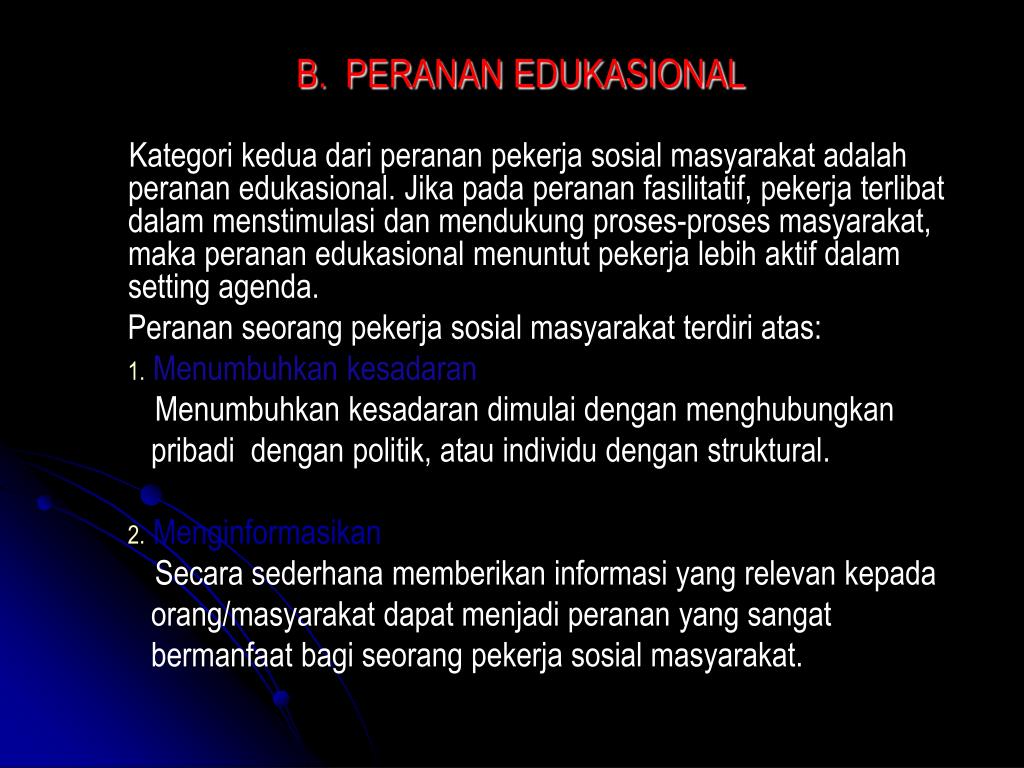 PPT - PERANAN-PERANAN PEKERJA SOSIAL DALAM INTERVENSI MAKRO (Community ...