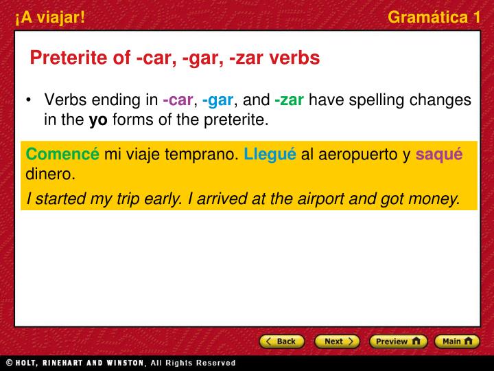 car preterite endings car preterite endings