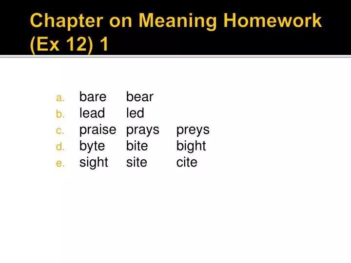 presentation chapter meaning