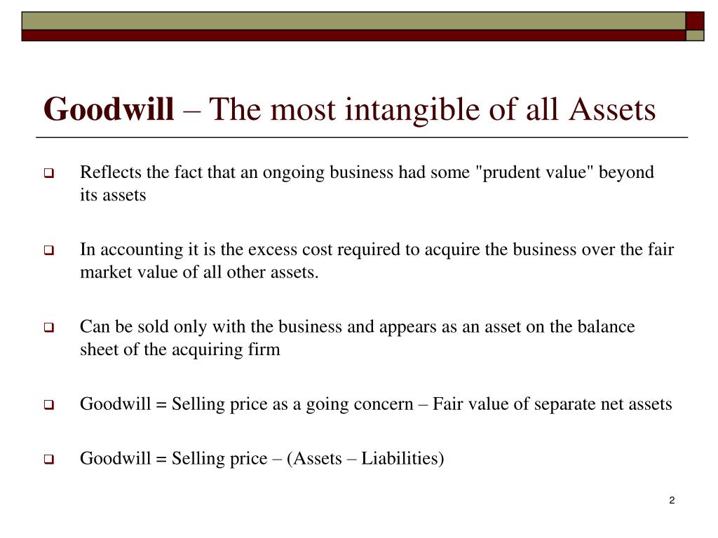 PPT “Goodwill Valuation” PowerPoint Presentation, free download ID6079904