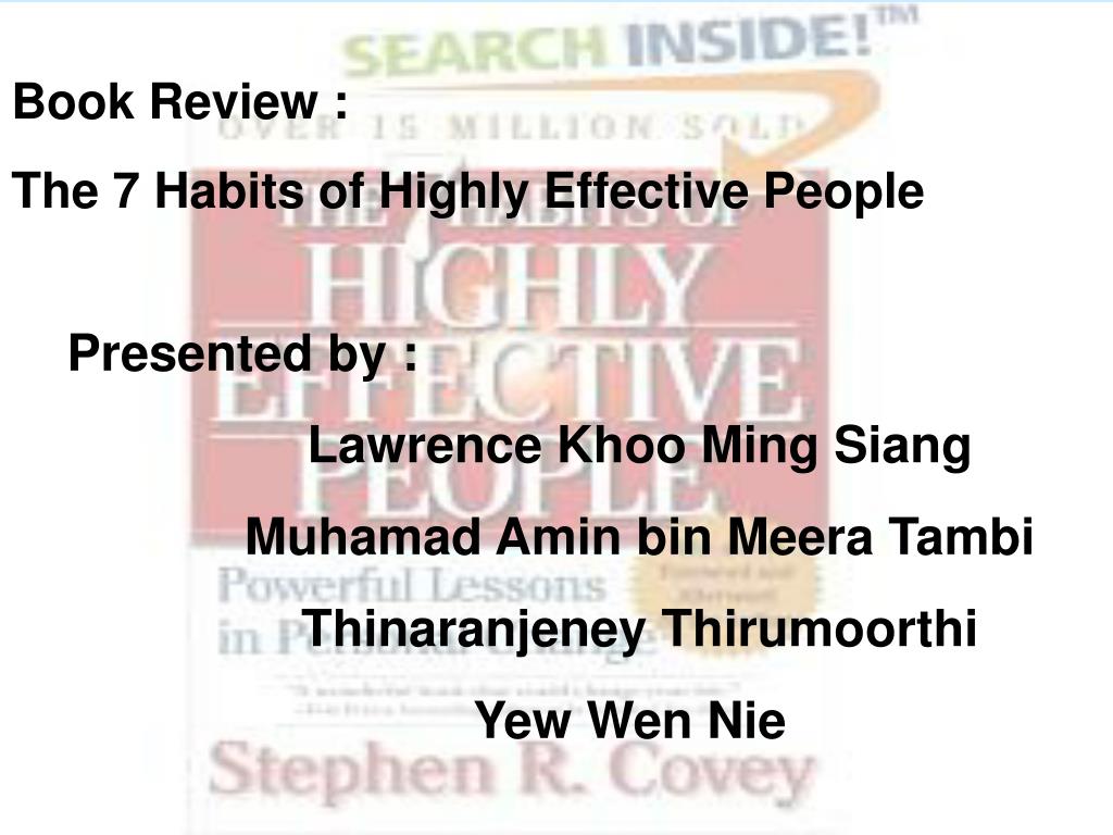 PPT - Book Review : The 7 Habits of Highly Effective People PowerPoint ...