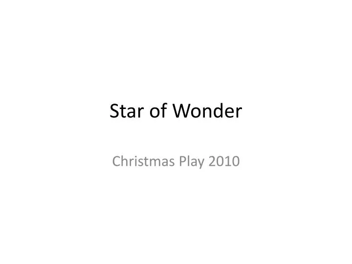 star of wonder n.