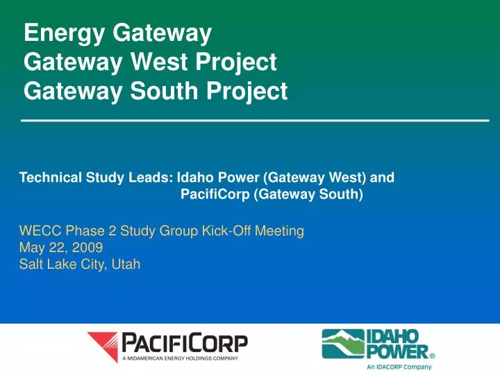 energy gateway gateway west project gateway south project n.