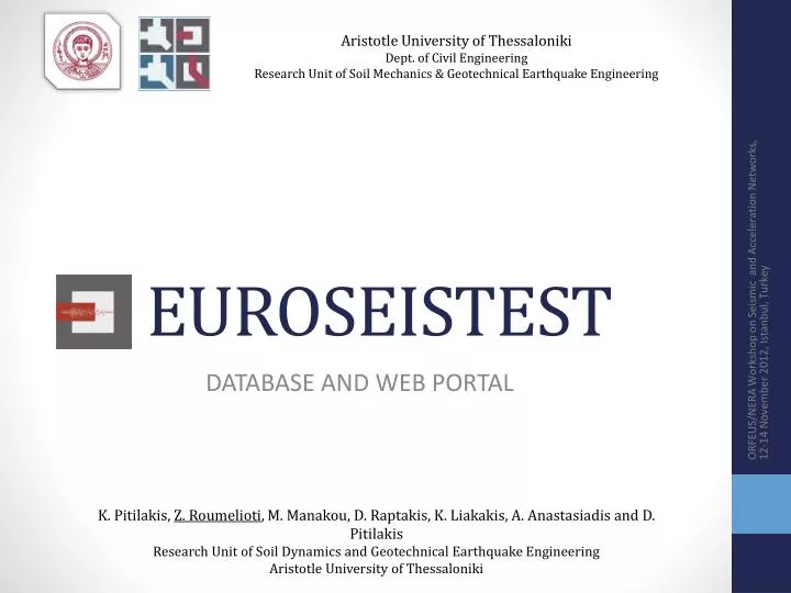 euroseistest n.
