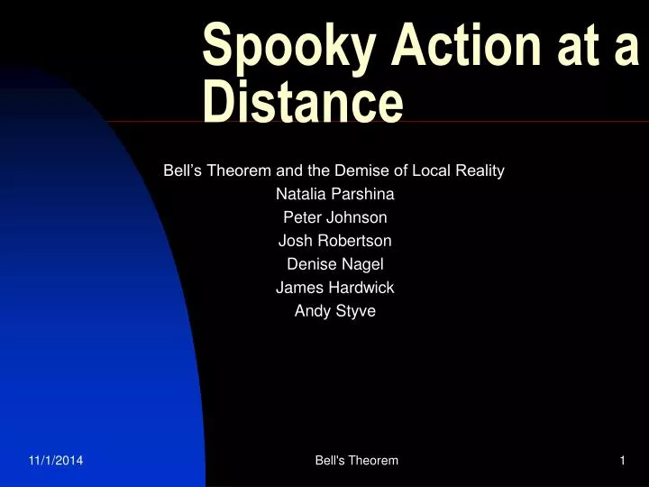 what is spooky action from a distance