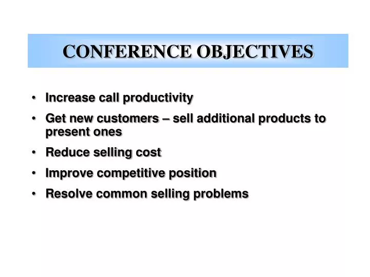 PPT CONFERENCE OBJECTIVES PowerPoint Presentation, free download ID