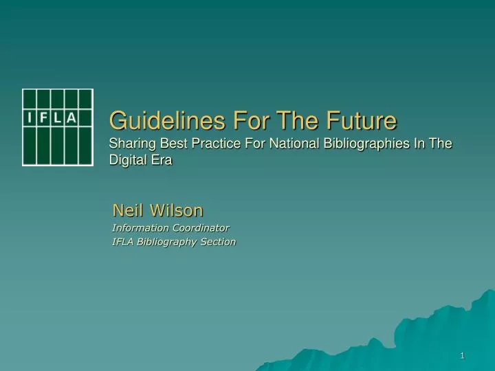guidelines for the future sharing best practice for national bibliographies in the digital era n.