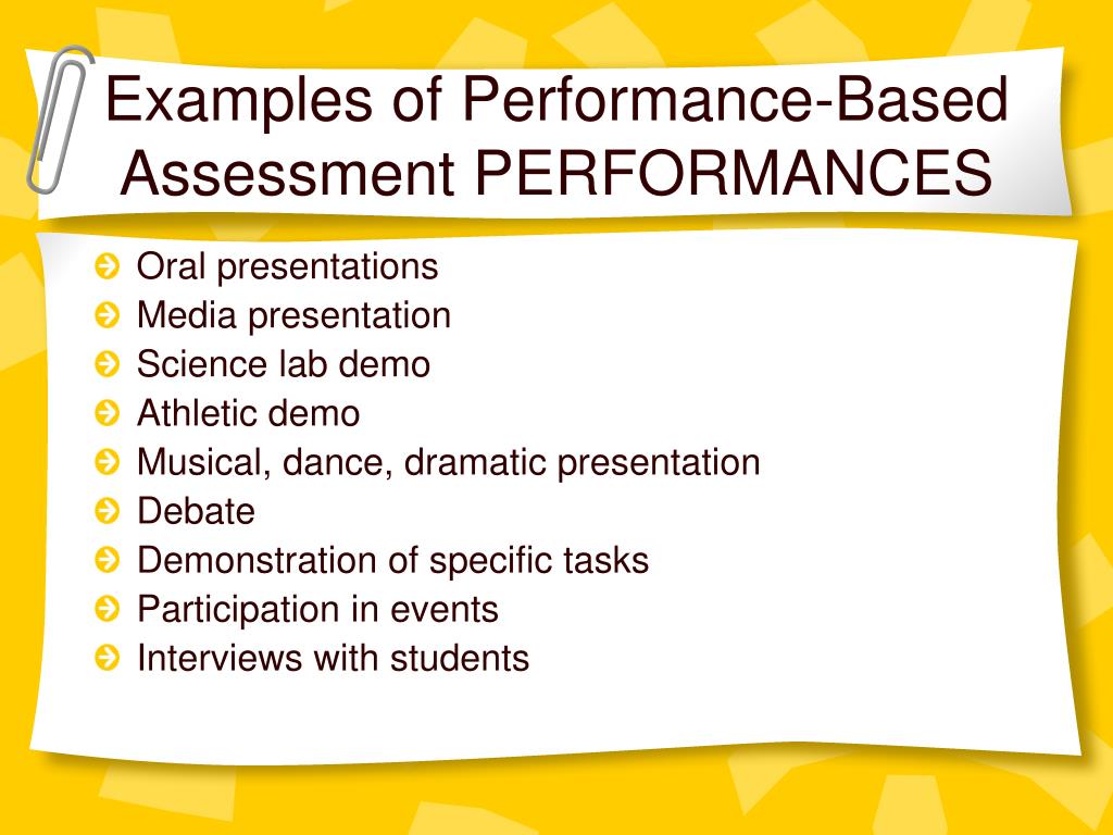 essay test is an example of performance based assessment