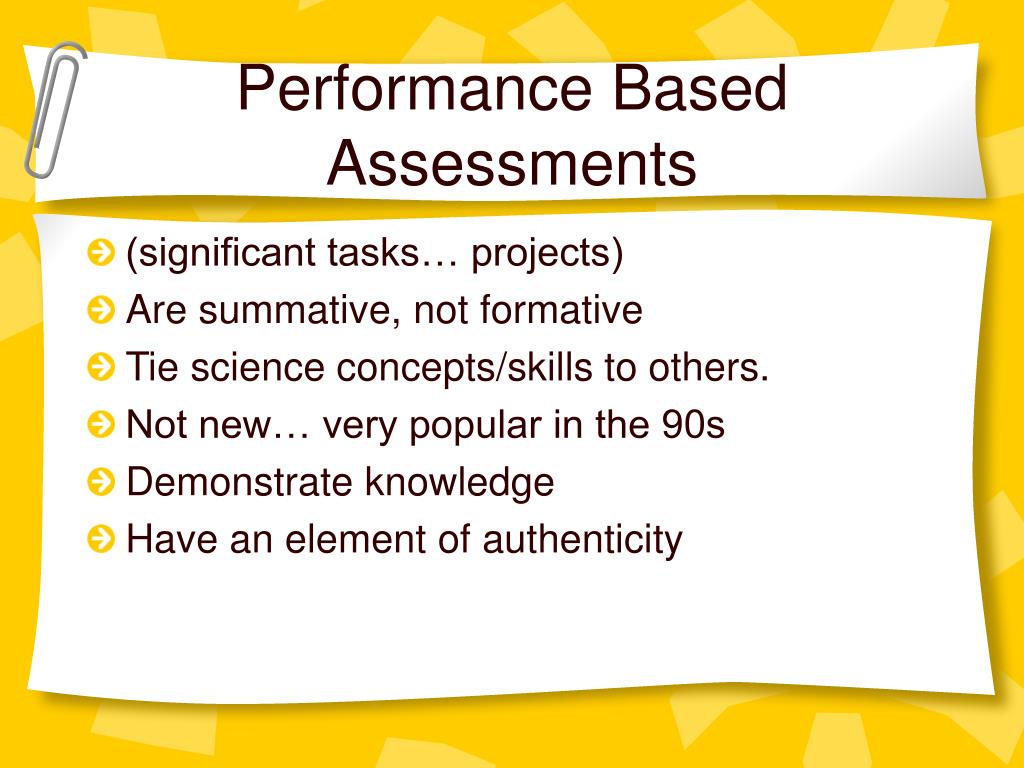 PPT Performance Based Assessments PowerPoint Presentation Free 