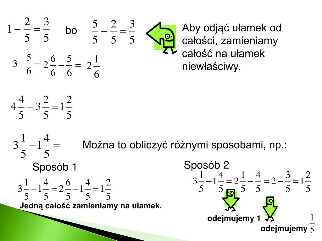 PPT - Działania na ułamkach zwykłych PowerPoint Presentation, free