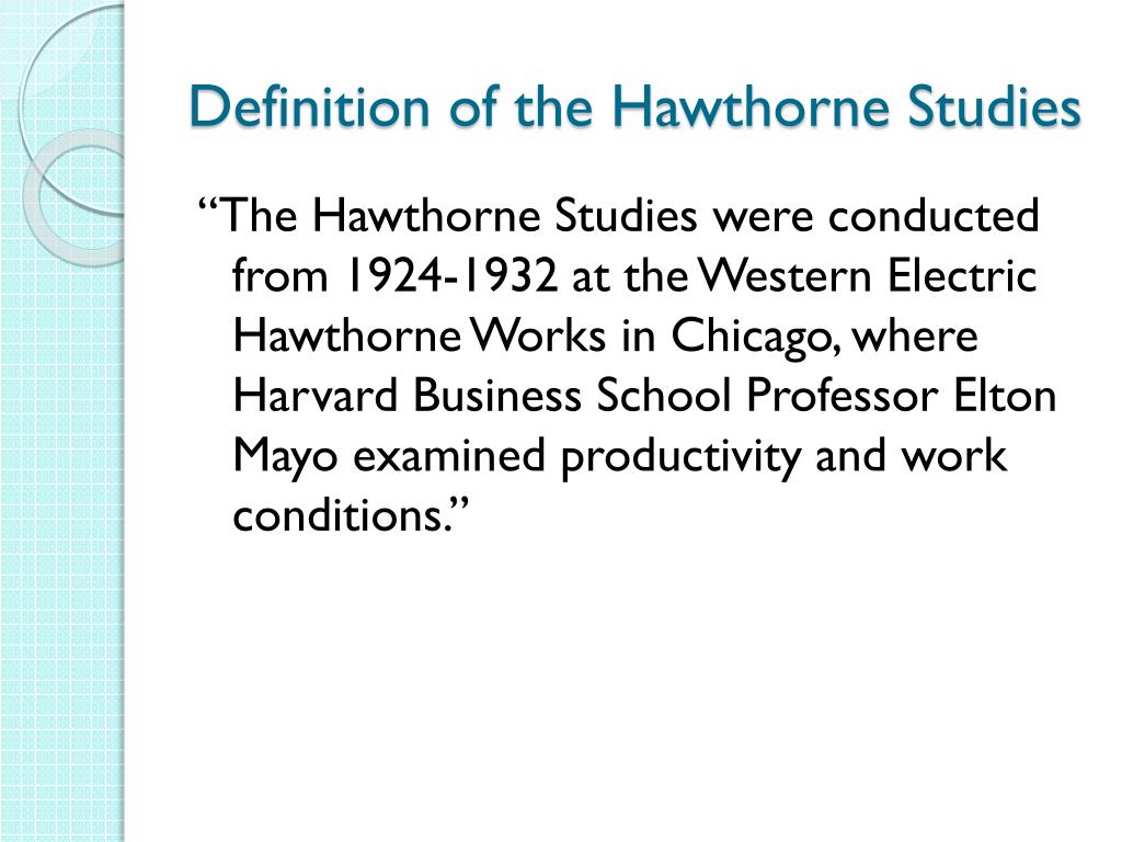 hawthorne experiment summary