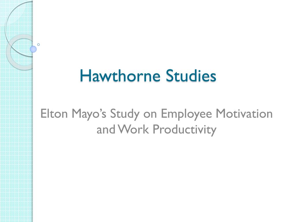 hawthorne studies human relations