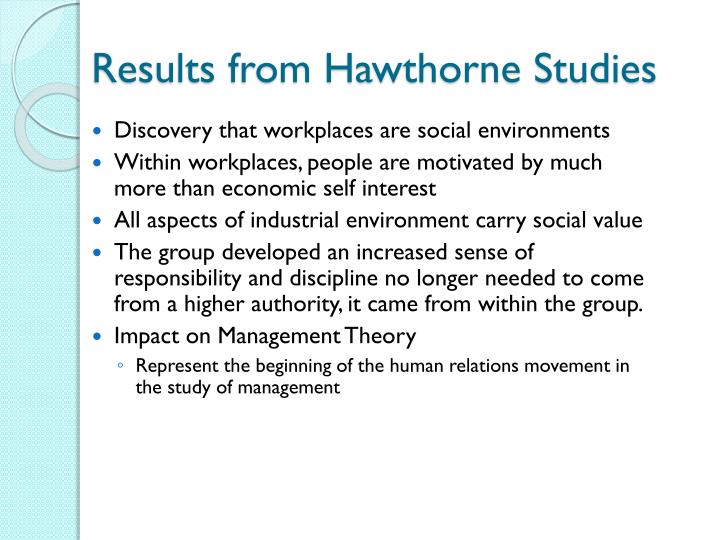what is hawthorne studies
