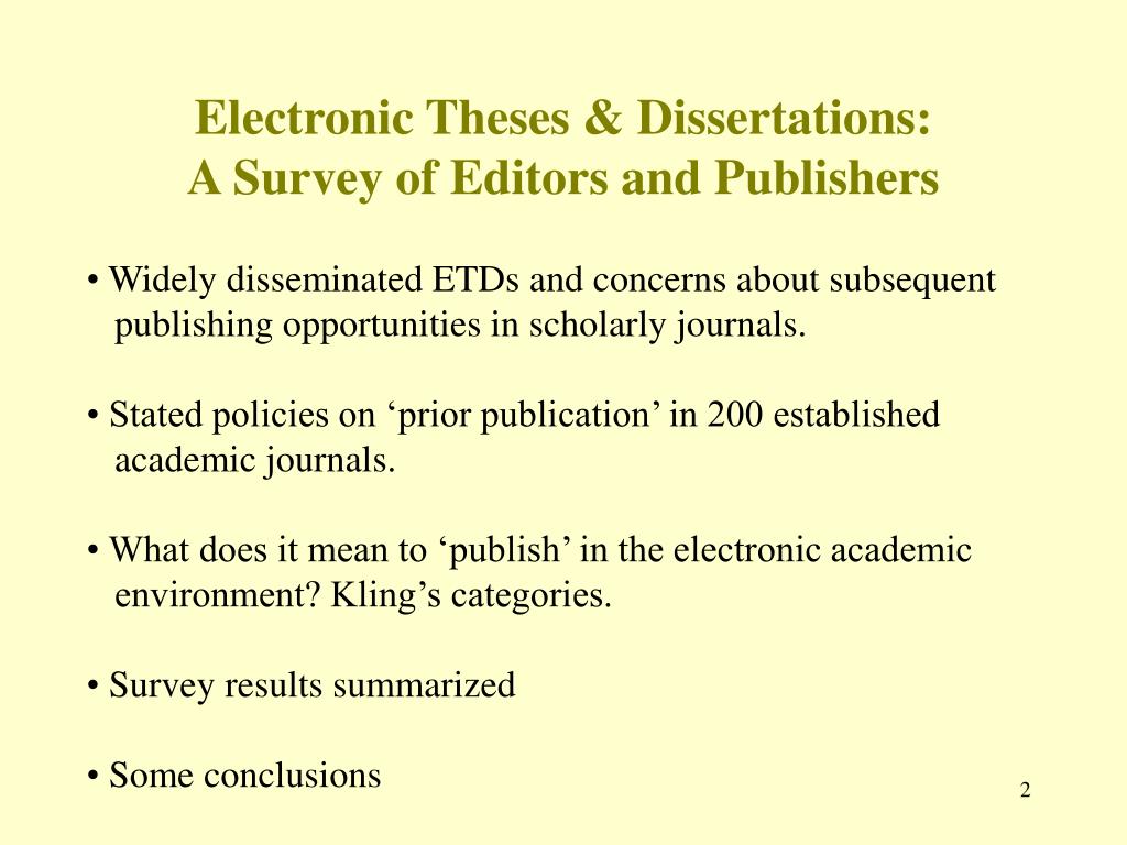 electronic theses and dissertation