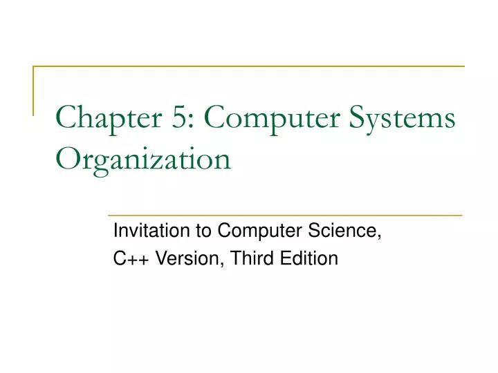 chapter 5 computer systems organization n.