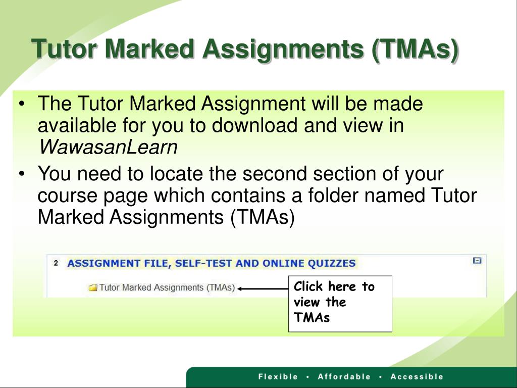 tutor marked assignments (tmas)