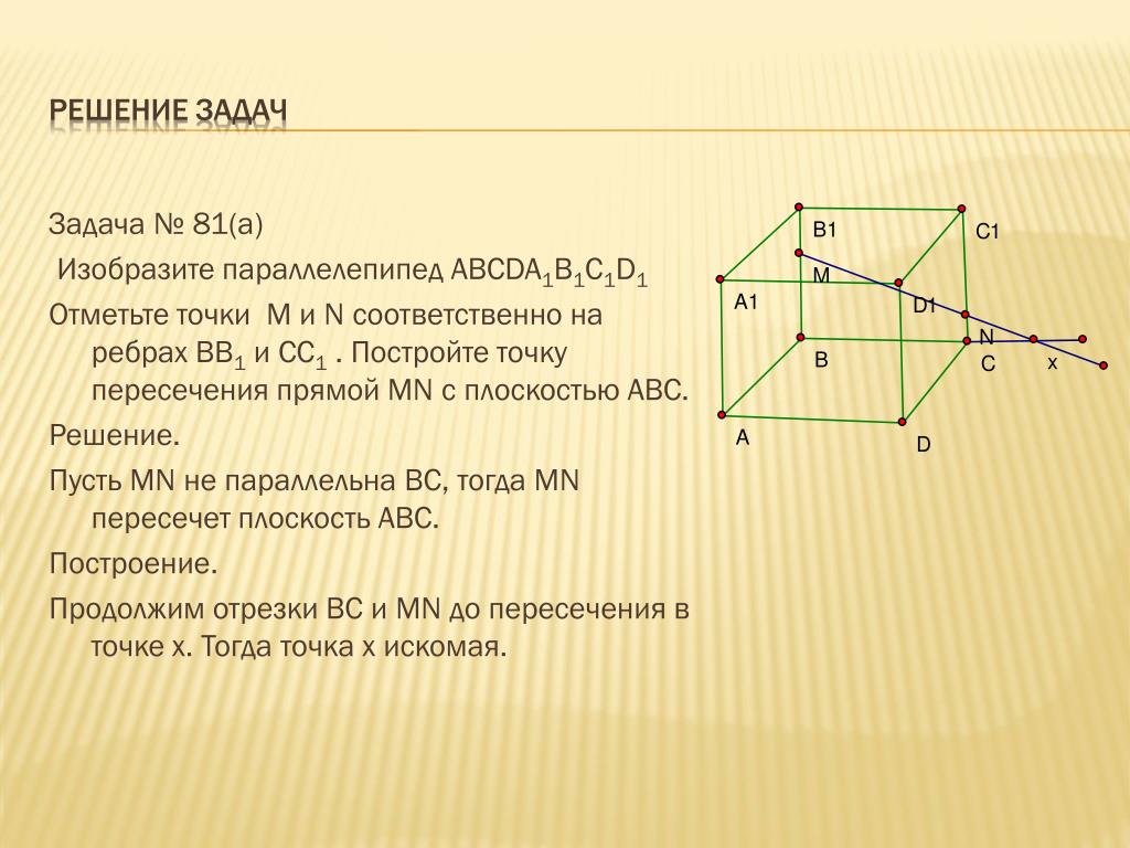 Постройте параллелепипед авсда1в1с1д1. Изобразите параллелепипед abcda1b1c1d1 и отметьте точки м и n. Изобразите параллелепипед abcda1b1c1d1. Точка пересечения прямой и плоскости в параллелепипеде. Параллелепипед постройте точки пересечения.