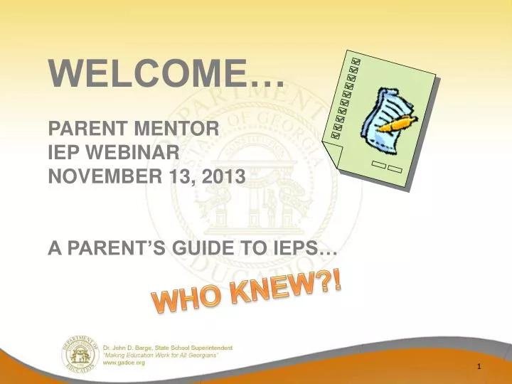 The Iep Decoded Parents Guide By >> Ppt Welcome Parent Mentor Iep Webinar November 13 2013 A The Iep Decoded Parents Guide By >> Ppt Welcome Parent Mentor Iep Webinar November 13 2013 A