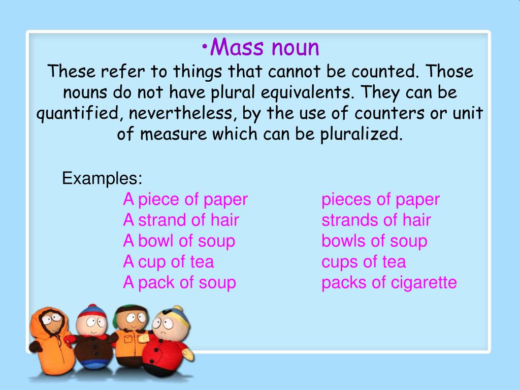 Mass Noun Counters Worksheets