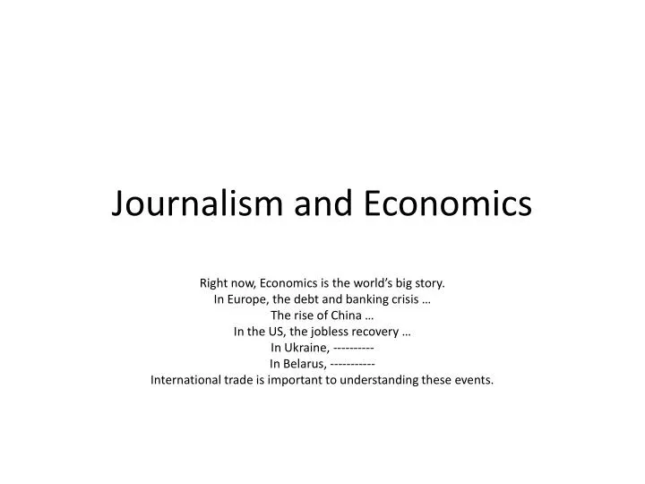 journalism and economics n.