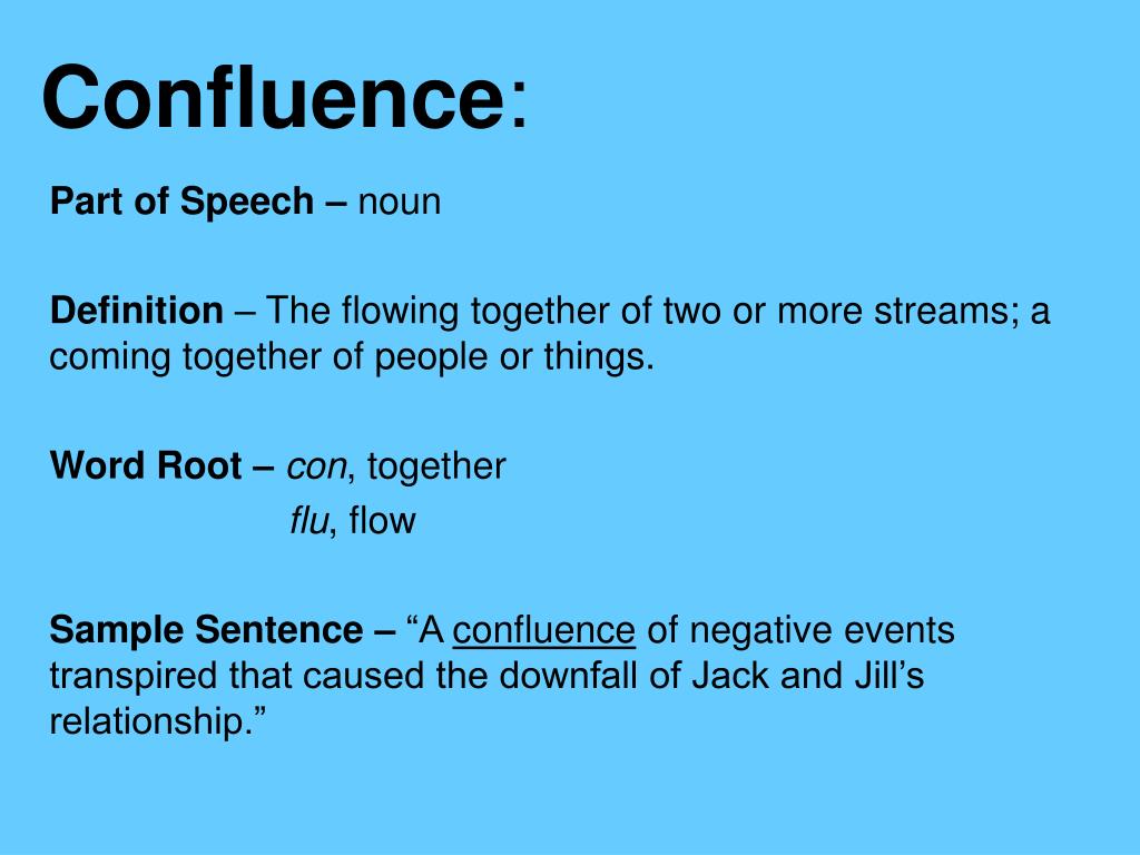 how to use confluence in a sentence