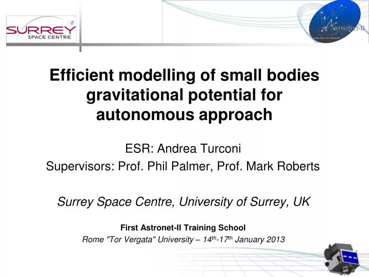 efficient modelling of small bodies gravitational potential for autonomous approach n.