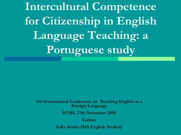 PPT - Intercultural Competence for Citizenship in English Language ...