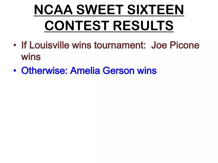 ncaa sweet sixteen contest results n.