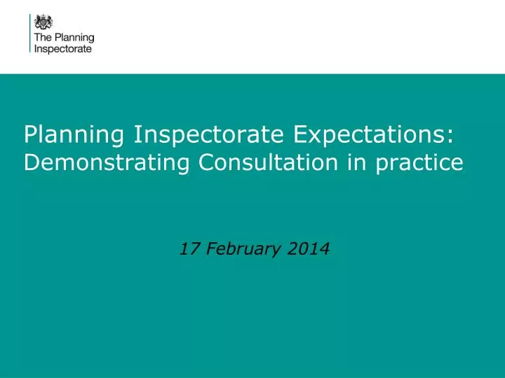 PPT Planning Inspectorate Expectations Demonstrating Consultation in