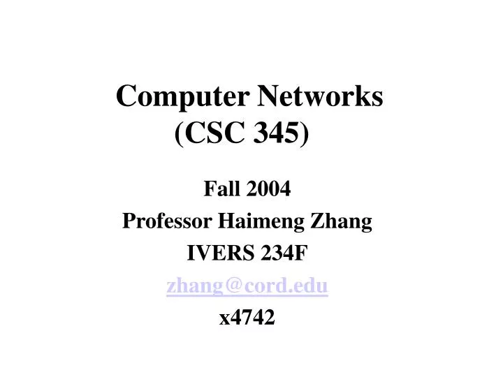 computer networks csc 345 n.