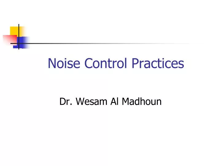 noise control practices n.